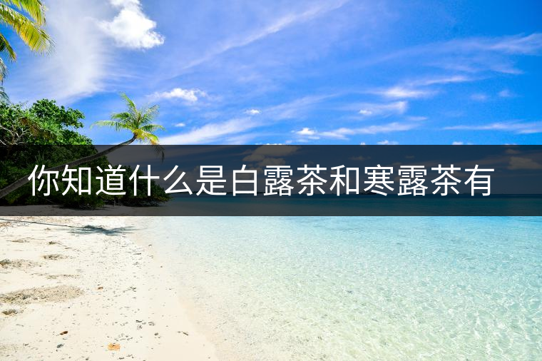 你知道什么是白露茶和寒露茶有區(qū)別嗎？