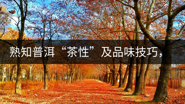 熟知普洱“茶性”及品味技巧，方能品出好茶