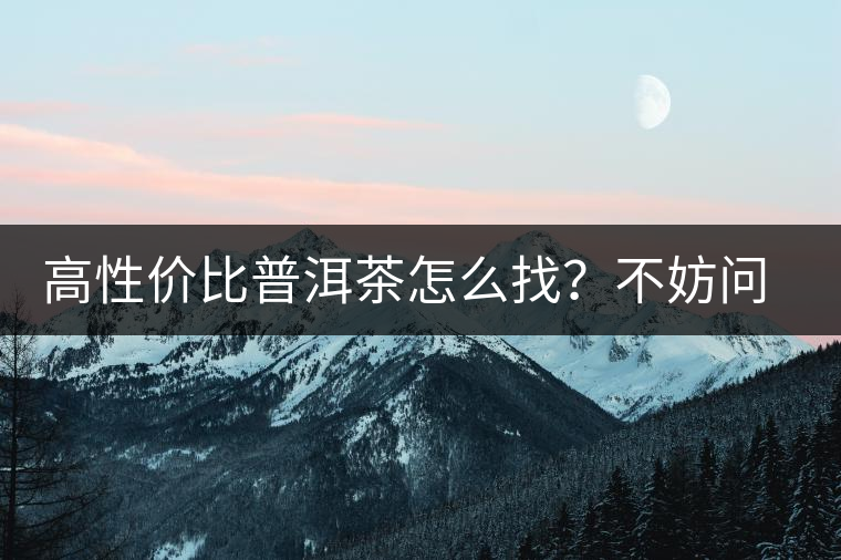 高性價比普洱茶怎么找？不妨問問你的舌尖