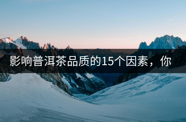 影響普洱茶品質(zhì)的15個(gè)因素，你知道幾個(gè)？