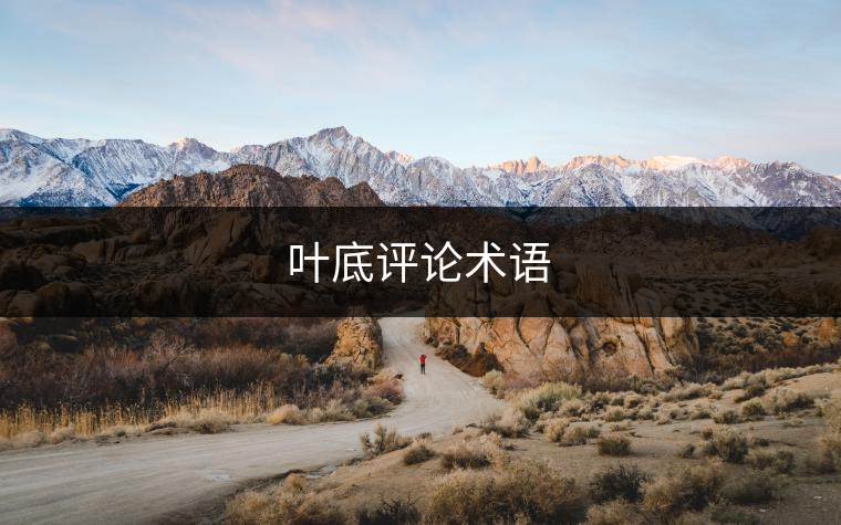 葉底評論術(shù)語 葉底評論術(shù)語