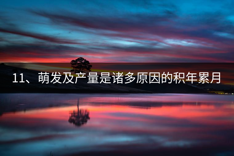 11、萌發(fā)及產(chǎn)量是諸多原因的積年累月的疊加。